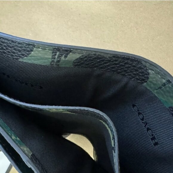 🦖coach 3 In 1 Wallet With Camo Print GREEN/BLUE - Picture 6 of 6